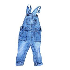 OSHKOSH Denim Overalls Kid's Toddler 18 Months Striped Blue Pinstripe​​​​
